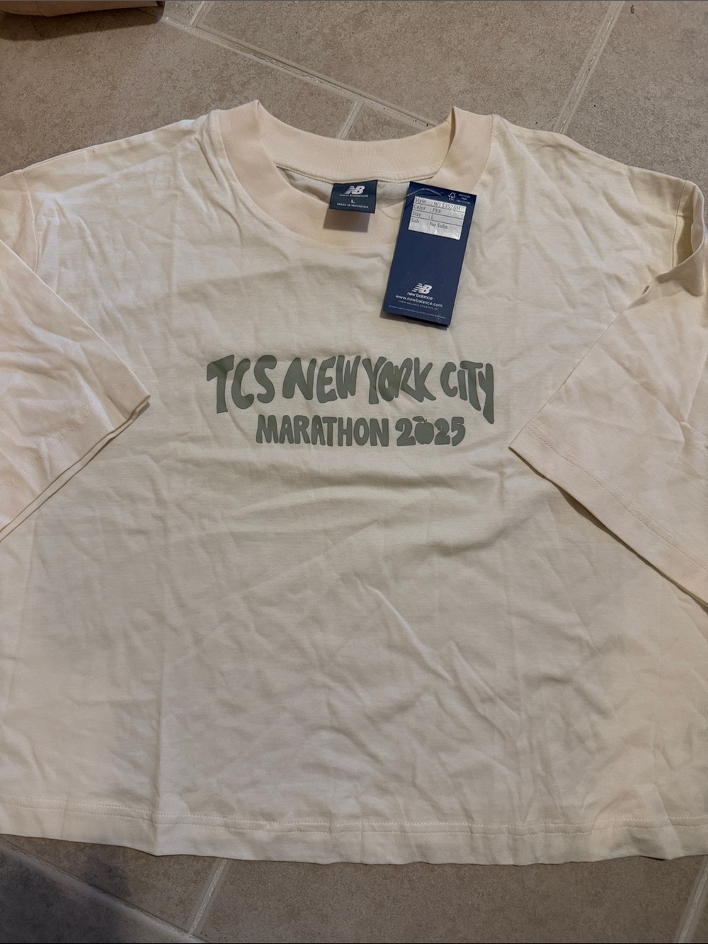 New Balance Cream Short-Sleeve TCS New York City Marathon 2025 Tee